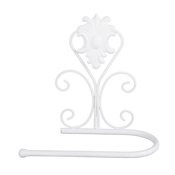 M Buder Wall Mounted Paper Towel Holder Tissue Rack for Kitchen and Bathroom, Rustproof Iron Metal Storage Organizer Dispenser for Tissue Rolls and Rags, White, 8.3 inches / 21 cm