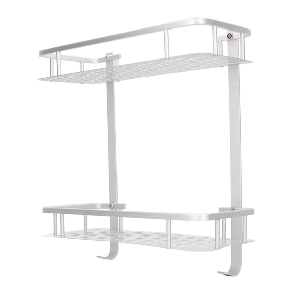 M Buder Wall Mounted Shelves Aluminum Alloy Matte Two Layers Floating Storage Shelves for Bathroom Kitchen Living Room, 12.4 in / 31.5 cm Length