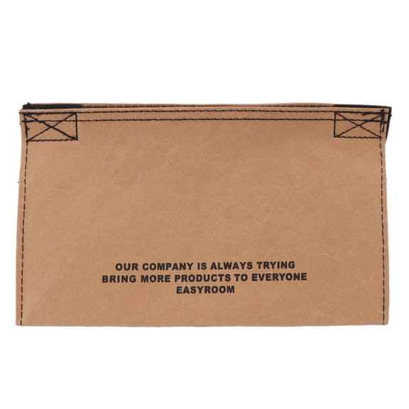 M Buder Washable Kraft Paper Tissue Box Cover, Waterproof Modern Rectangular Tissue Dispenser for Living Room, Bedroom and Office, Buff Brown (8.66 in / 22 cm)