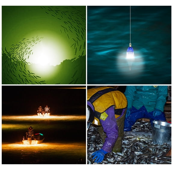 M Buder Waterproof Underwater LED Fishing Lure Light Set Night Fish Attracting Squid Bait Lamp Drop Shape No Hook White Design 2.75 inches / 7 cm Long Durable Material For Fresh And Saltwater