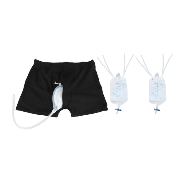 M Buder Wearable Men Urinal Bag Elastic Waistband Reusable Portable Male Shorts Pee Bag for Incontinence Elderly Small, 7.87 inches / 20 cm