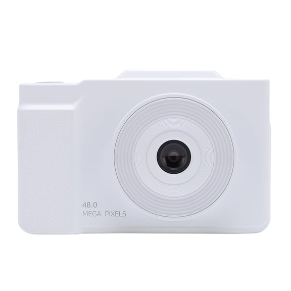 M Buder White Digital Camera Point and Shoot 48MP 1080P Video 16x Digital Zoom Auto Focus 2.8 Inches / 7.1 cm Flip Screen Portable Vlogging Camera for Travel Camping Students