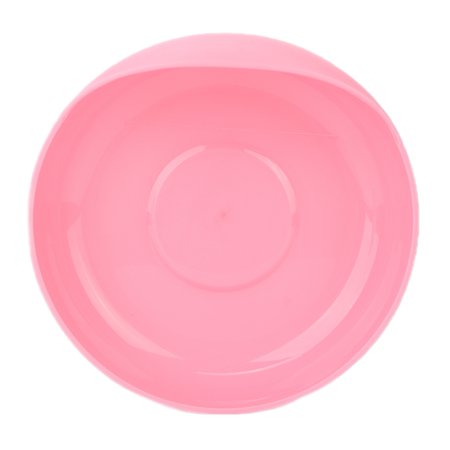 M Buder Widened Non-Slip Scoop Plate, Spill-Proof Feeding Dish with Strong Suction Cup Base for Elderly, Seniors, and Disabled Individuals, Ergonomic Round Adaptive Dinnerware in Pink, 1 Count