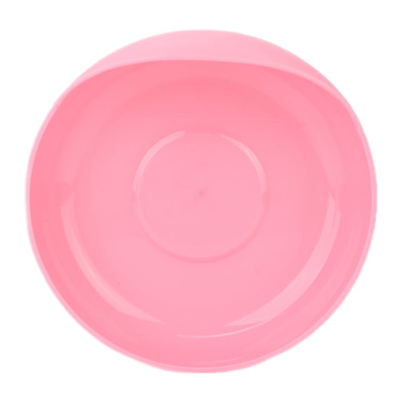 M Buder Widened Non-Slip Scoop Plate, Spill-Proof Feeding Dish with Strong Suction Cup Base for Elderly, Seniors, and Disabled Individuals, Ergonomic Round Adaptive Dinnerware in Pink, 1 Count