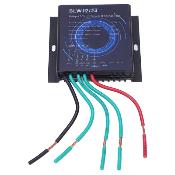 M Buder Wind Turbine Generator Controller 500W 12V 24V Waterproof Auto Charge Control for Power Generation Systems, High Efficiency Aluminium Alloy, IP67 Protection (5.12 inches / 13 cm)