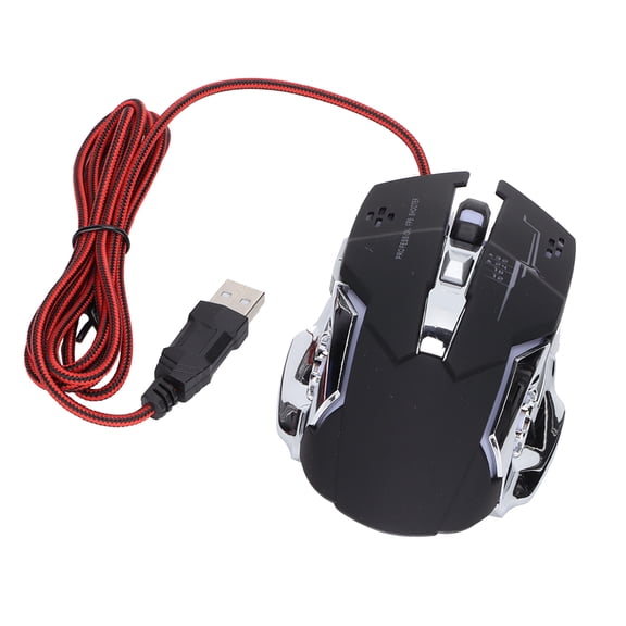 M Buder Wired Gaming Mouse Black USB Port Ergonomic Computer Accessory Optical 3200DPI 6 Buttons High Precision Setup for PC Tablet Laptop Gaming Size 5.91 inches / 15.00 cm Length[cite: 1]