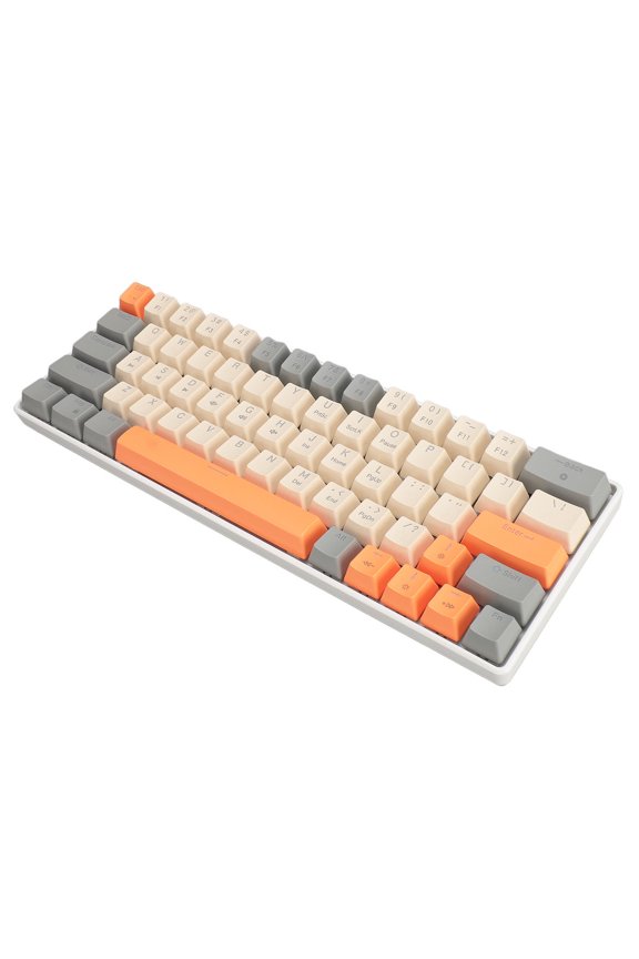 Wired Mechanical Keyboard 63 Keys Compact 3-Color Ice Blue Backlit Gaming Keyboard with Blue Switches Detachable USB Cable for Windows Linux PC Mac 12.60x5.12x1.97 in / 32x13x5 cm