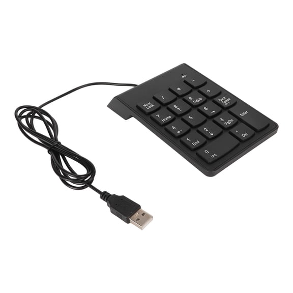 M Buder Wired Number Pad Black USB Connection 18 Keys Quiet Plug and Play Smoothing Numeric Keypad for Bank Office Gaming (6.69 inches / 17 cm)
