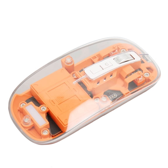 M Buder Wireless Bluetooth 5.1 and 2.4GHz Mouse 3-Mode Transparent Rechargeable Silent Optical Mice for PC Laptop Orange (4.4 inches / 11.3 cm)[cite: 1]