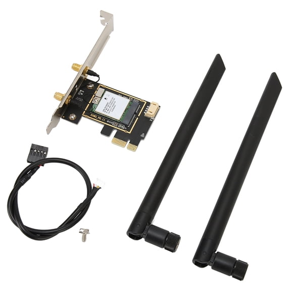 M Buder Wireless WiFi 6 PCIE Card with 2 Antennas, 1800Mbps 2.4GHz/5GHz, Supports MU-MIMO and Bluetooth 5.2, High-Speed PCIEx1 Network Adapter for Win10/11 Desktop PC