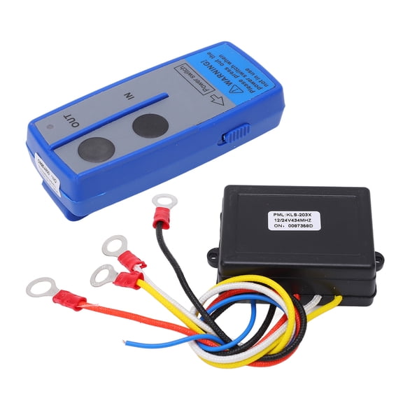 M Buder Wireless Winch Remote Control Kit 434MHZ Receiver 12V 24V Switch Handset Universal for Car Truck ATV SUV with Built-in Battery Replacement Parts (11.00 cm / 4.33 inches)