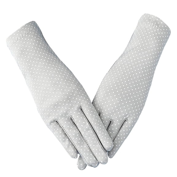 M Buder Women UV Sun Protection Gloves Full Finger Breathable Cotton Mittens for Outdoor Riding Driving Cycling, 1 Pair Grey / 10 inches / 25.4 cm Long