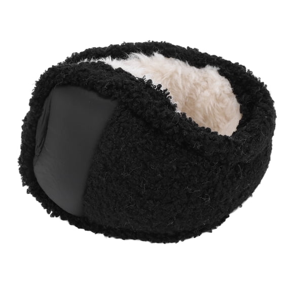 M Buder Women's Plush Electric Heating Ear Muffs, Rechargeable Foldable Winter Outdoor Ear Warmer with 3000mAh Battery, Soft Anti-Freezing Ear Covers for Travel and Commuting, Black
