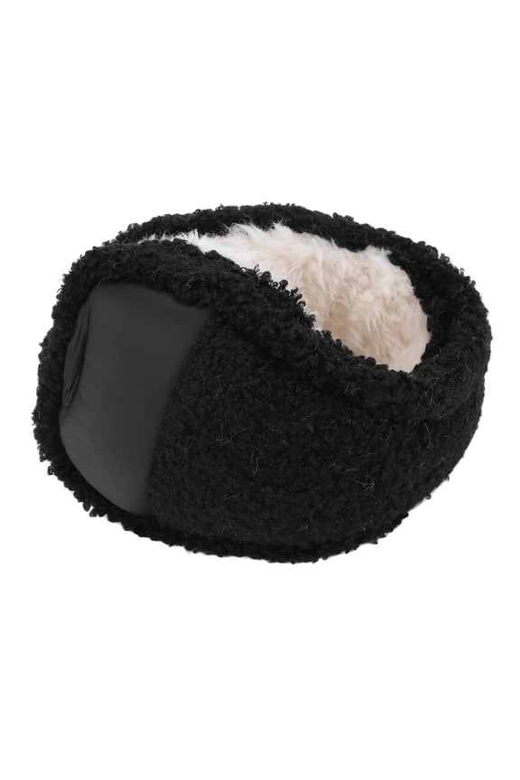 Women's Plush Electric Heating Ear Muffs, Rechargeable Foldable Winter Outdoor Ear Warmer with 3000mAh Battery, Soft Anti-Freezing Ear Covers for Travel and Commuting, Black