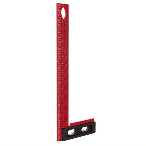 M Buder Woodworking Scriber L-Type Ruler Hole Positioning Scribing Gauge Aluminum Alloy Imperial Measuring Tool For Carpenter Precision 12 Inches / 30 cm Carpentry Square Black and Red