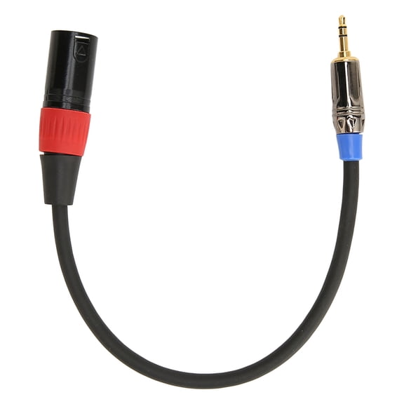 M Buder XLR Male to 3.5mm Cable, 11.8 inches / 30 cm Stereo Lossless Noise Reduction Microphone Balanced Cord for Camera, Computer, Live Sound Cards, Mixers, and Recording Equipment
