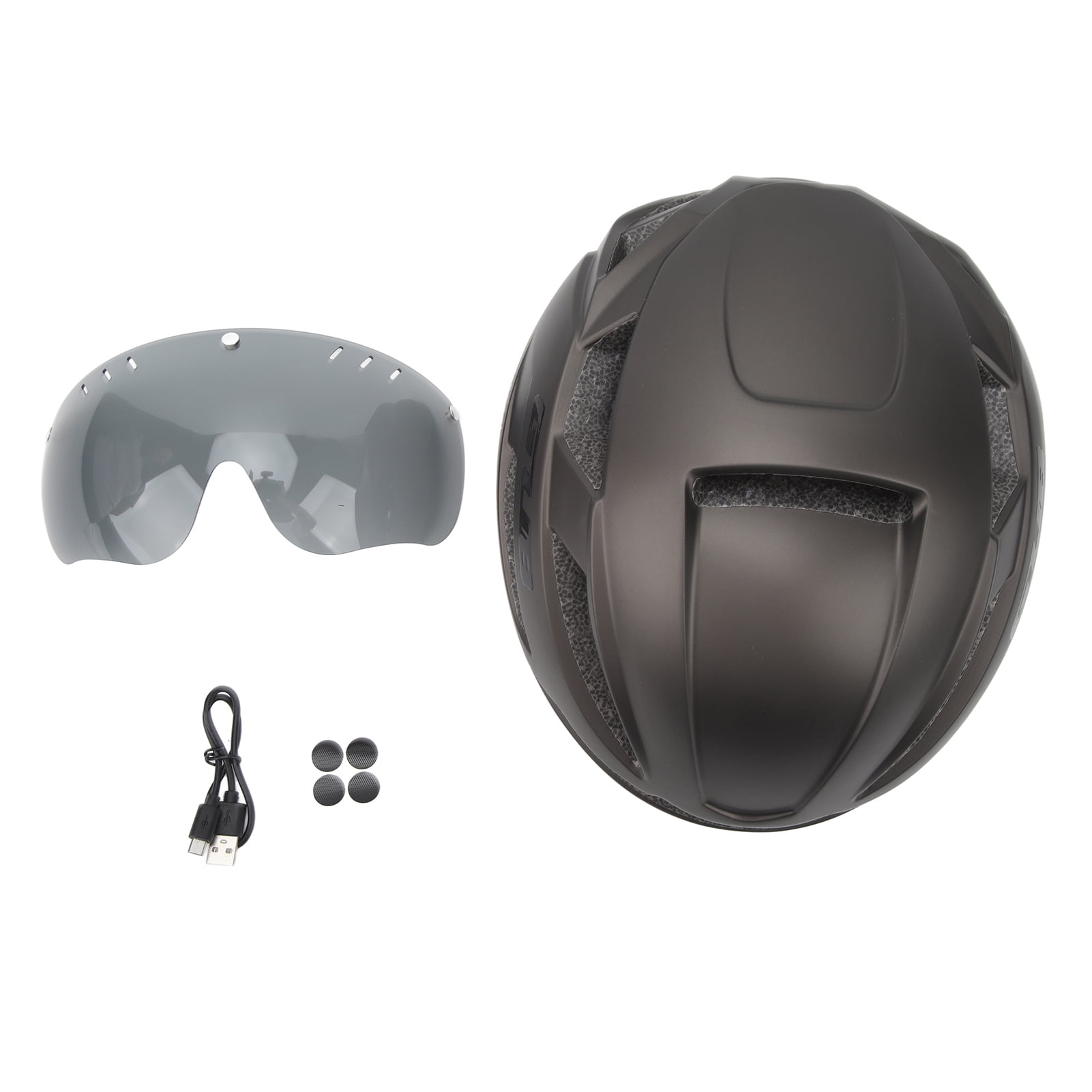 bike helmet with detachable magnetic visor shield goggles Victgoal USB Rechargeable Rear Light Removable Sun Mountain Road Bicycle Helm VICTGOAL bike helmet included plug FUNWICT Magnetic Bike Helmet Goggles,