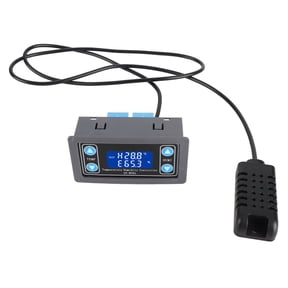M Buder XYWTH1 Digital LCD Temperature Humidity Controller Indicator Monitor for Incubation Breeding Greenhouse Gardens Equipment Cabinets Easy Embedded Installation Real-Time Updates - Black