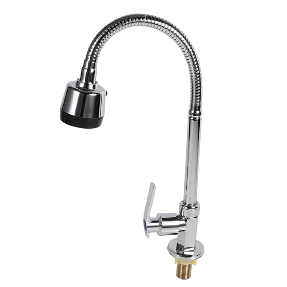 M Buder Zinc Alloy Swivel Spout Single Handle Sink Kitchen Faucet Pull Down Spray Cold Water Tap, Flexible 360 Degree Rotation Kitchen Sink Basin Faucet for Single Double Bowl (10 inches / 25.4 cm)