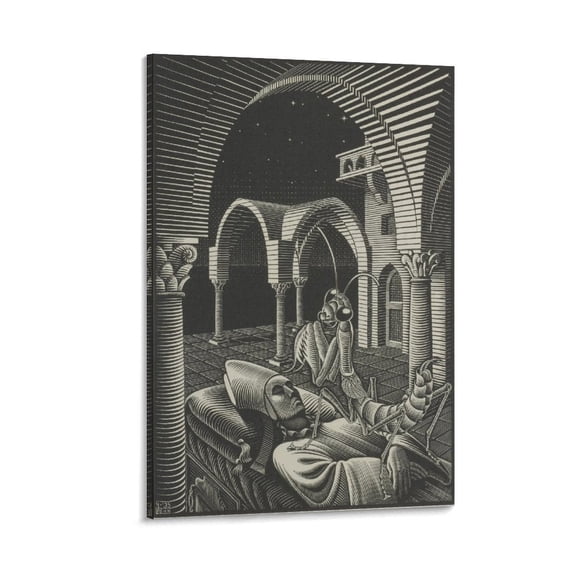 M.C. Escher Asd Wall Art Poster Canvas Art Poster and Wall Art Picture Print Modern Family bedroom Decor Posters 20x30inch(50x75cm)