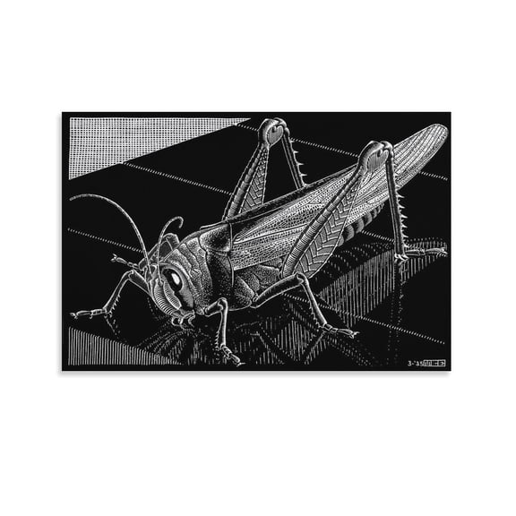 M.C. Escher Grasshopper Wall Art Poster Artworks Picture Print Poster Wall Art Painting Canvas Gift Decor Home Posters Decorative 08x12inch(20x30cm)