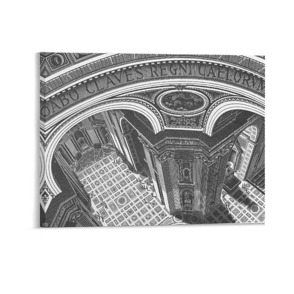 M.C. Escher Inside St. Peters Rome Wall Art Poster Poster Cool Artworks Painting Wall Art Canvas Prints Hanging Picture Home Decor Posters Gift 08x10inch(20x25cm)