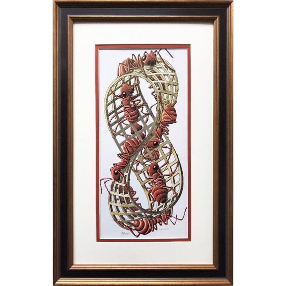 M.C.Escher "Mobius Strip II" (Red Ants) 1963 FRAMED Art Generic
