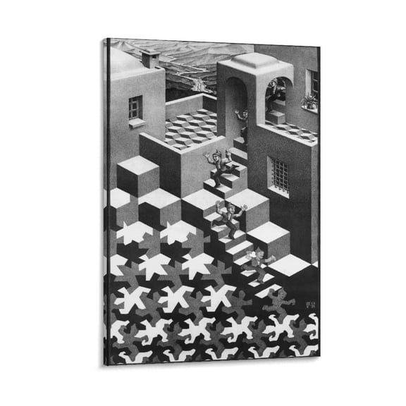 M. C. Escher “The Circulation” Painting Poster Print Photo Art Painting Canvas Poster Home Decorative Bedroom Modern Decor Posters Gifts 16x24inch(40x60cm)
