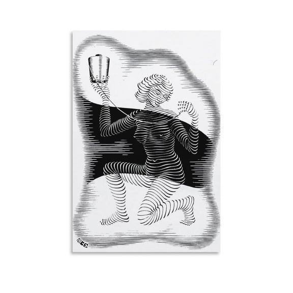 M.C. Escher Wall Art Poster Artworks Picture Print Poster Wall Art Painting Canvas Gift Decor Home Posters Decorative 08x12inch(20x30cm)