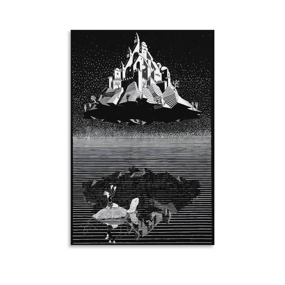M.C. Escher in The Air Wall Art Poster Posters Wall Art Painting Canvas Gift Living Room Prints Bedroom Decor Poster Artworks 08x12inch(20x30cm)
