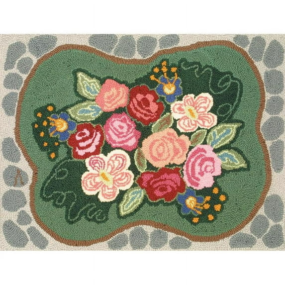 M C G Textiles Heritage Rug Hooking Kit 20 inch x 27-Cobblestone Rose