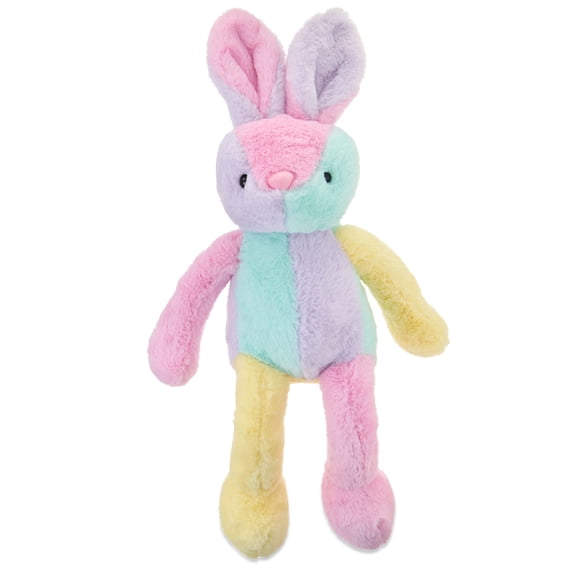 Large Color Block Bunny Plush, Pink Multicolor, 23", Easter by Way To Celebrate