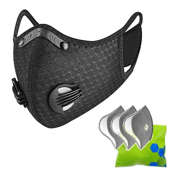 M Cross Dust Mask, Reusable Breathable Comfortable Safety Face Mask for Work with Extra 3 Activated Carbon Filters for Woodworking, Construction, Yard Lawn Paint, Dust