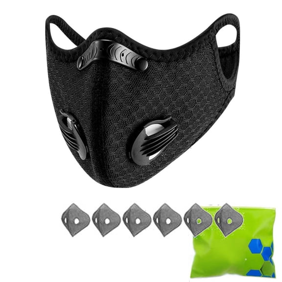 M Cross Dust Mask, Reusable Breathable Comfortable Safety Face Mask for Work with Extra 6 Activated Carbon Filters for Woodworking, Construction, Yard Lawn Paint, Dust