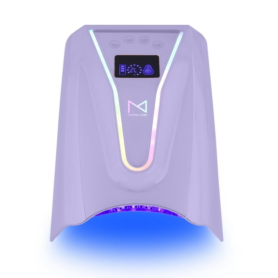 M - Crystal Cure 128W UV/LED Nail Lamp | Fast Curing with 45 Powerful 365nm+405nm LEDs | Cordless, Rechargeable, Auto Sensor | Professional Gel Nail Dryer for Manicures & Pedicures (Violet) E22