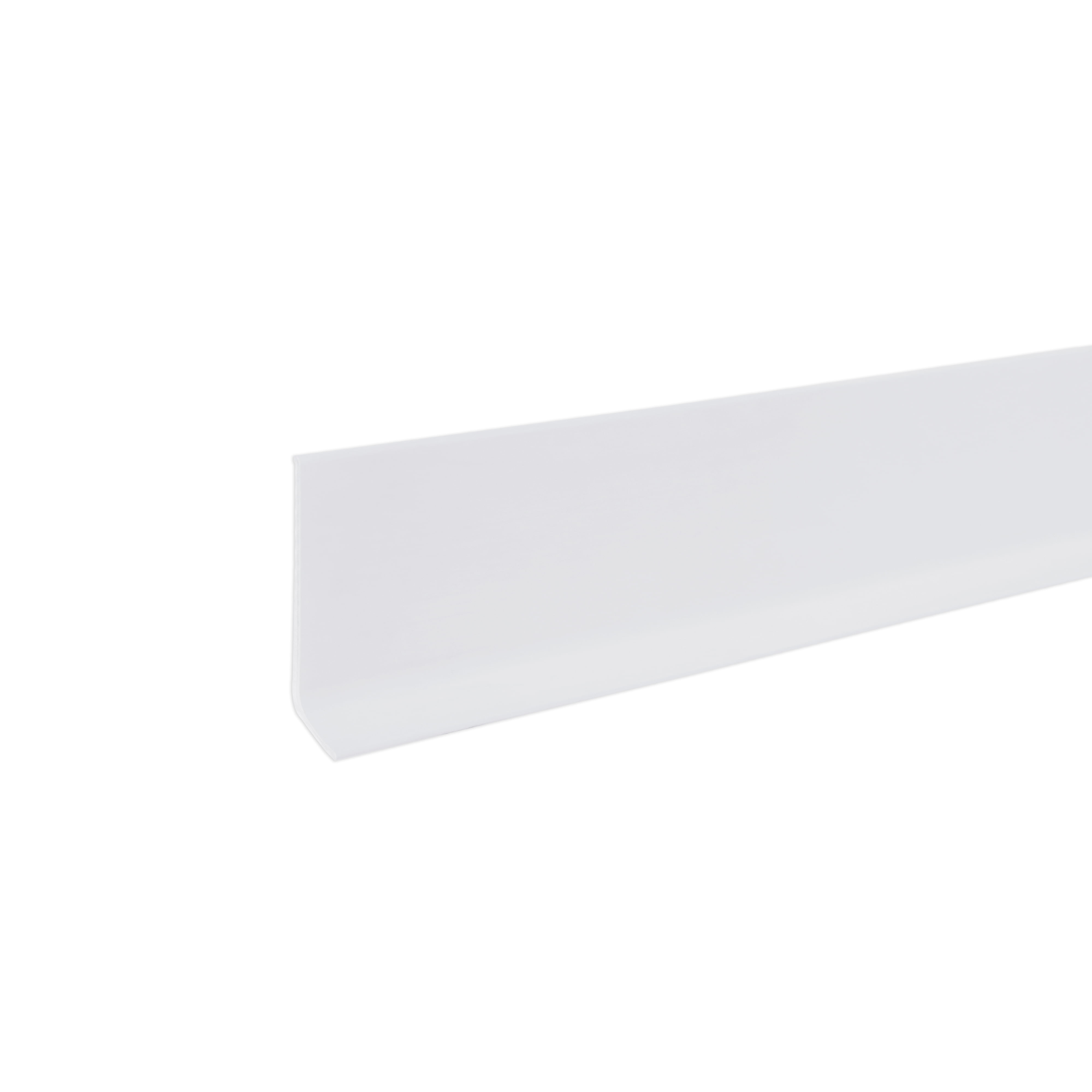 Snow White Flexible Vinyl Wall Baseboard Trim, 120 ft.
