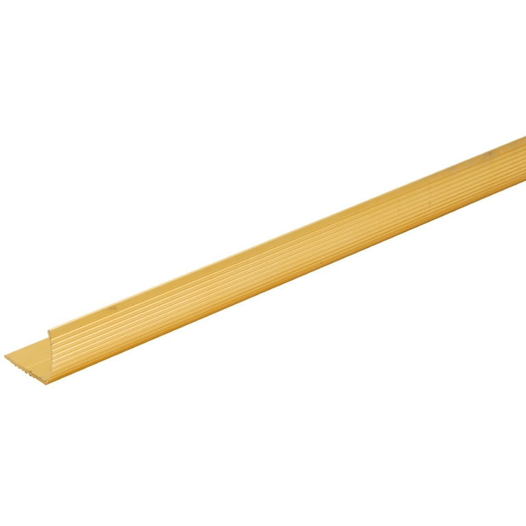 M-D 1-1/8 in. H X 36 in. L Prefinished Satin Brass Aluminum Stair Edge M-D 1-1/8 in. H X 36 in. L Prefinished Satin Brass Aluminum Stair Edge
