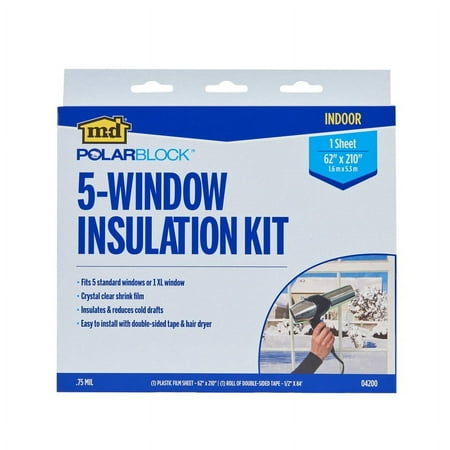 M-D Building Products 04200 Clear Indoor Window Film Insulator Kit