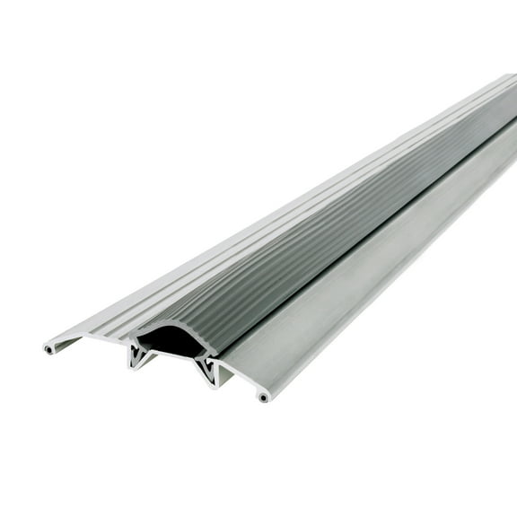 M-D Building Products 08102 3-3/4 in. x 3/4 in. x 36 in. Silver Aluminum and Vinyl Heavy-Duty Low-Profile Threshold