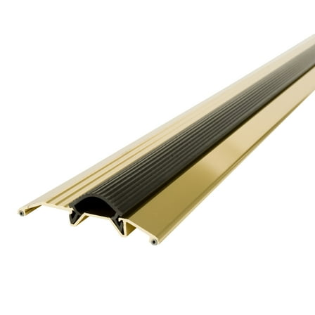 M-D Building Products 09043 3-3/4 in. x 3/4 in. x 36 in. Brite Gold Aluminum and Vinyl Heavy-Duty Low-Profile Threshold