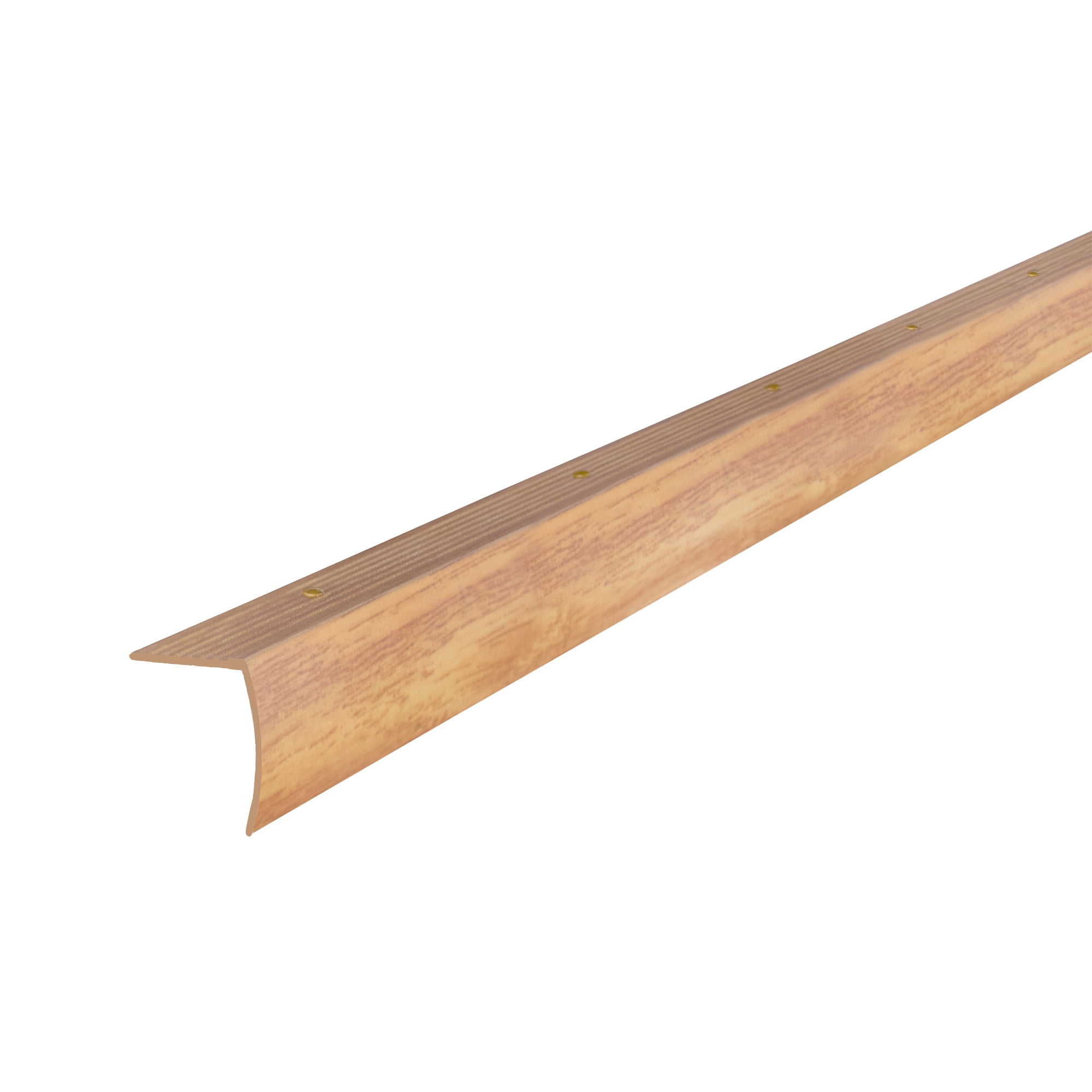 M-D Building Products 32009 1-1/8 In. X 1-1/8 In. X 36 In. Oak Aluminum METAL DECOR® Stair Edging w/ Screw Nails