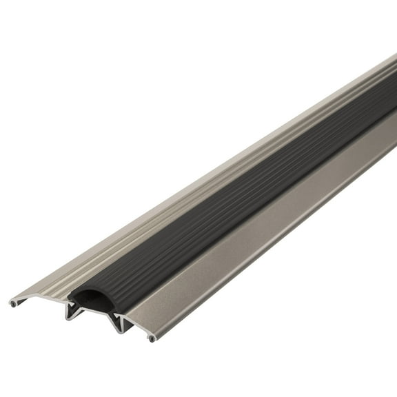 M-D Building Products 49004 3-3/4 in. x 3/4 in. x 36 in. Satin Nickel Aluminum and Vinyl Heavy-Duty Low-Profile Threshold