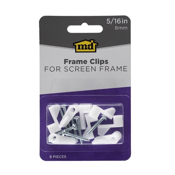M-D Building Products 5020319 White Screen Frame Clip - 8 Piece - Pack of 10