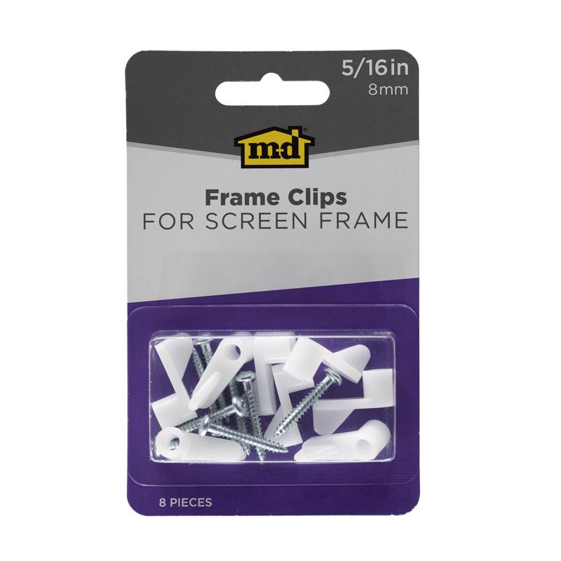 M D Building Products 5020319 White Screen Frame Clip 8 Piece Pack M D Building Products 5020319 White Screen Frame Clip 8 Piece Pack