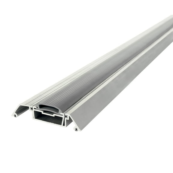 M-D Building Products 52032 3-3/4 in. x 1-1/8 in. x 36 in. Silver Adjustable Aluminum High-profile Threshold with Vinyl Seal