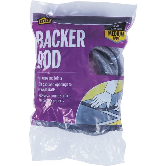 M-D Building Products Backer Rod - Insulated, For Gaps & Joints - 1/2 In x 20 Ft, Gray