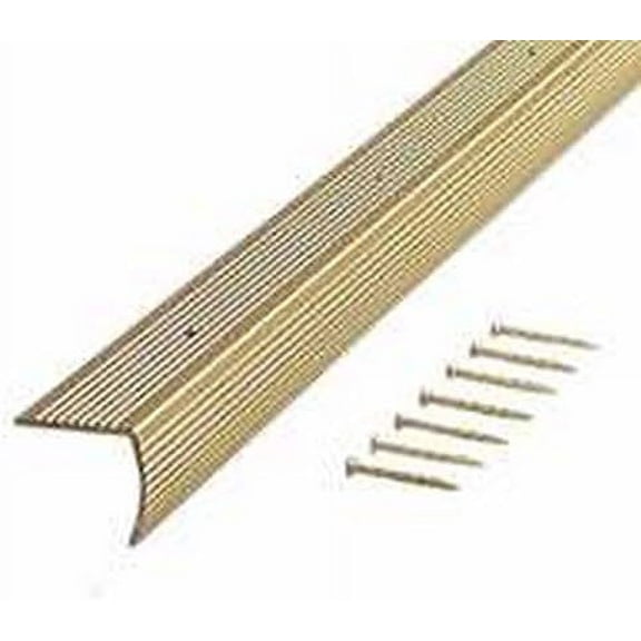 M-D Building Products Prefinished Brass Aluminum Stair Edging - Stair Edge - 72 In.  Residential Use, Standard Application