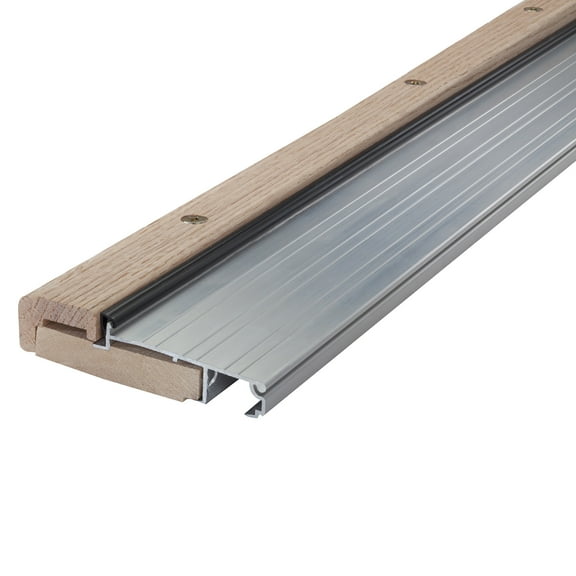 M-D Building Products 76265 4-9/16 in. x 1-1/8 in. x 36 in. Silver Adjustable Aluminum & Hardwood Threshold