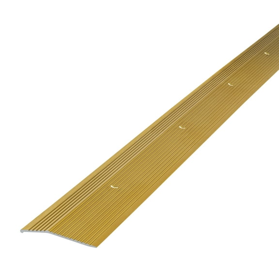 M-D Building Products 79244 2 In. X 36 In. Satin Brass Aluminum Fluted Carpet Trim w/ Screw Nails