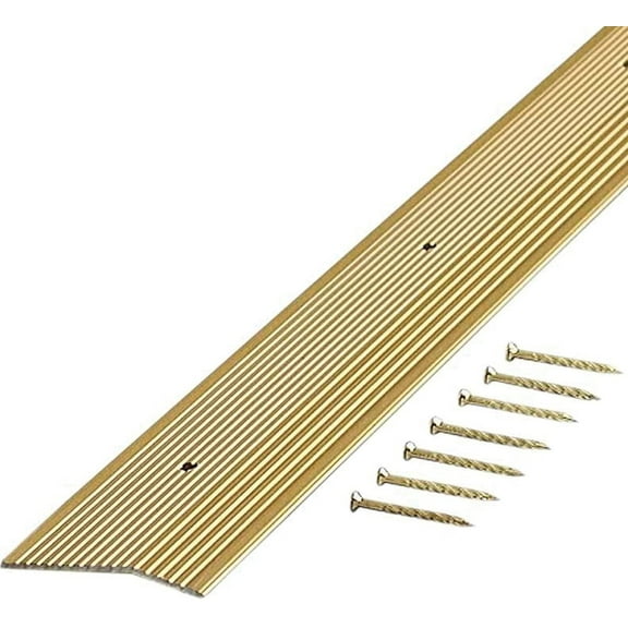 M-D Building Products 79251 Extra Wide Fluted 2-Inch by 72-Inch Carpet Trim, Satin Brass